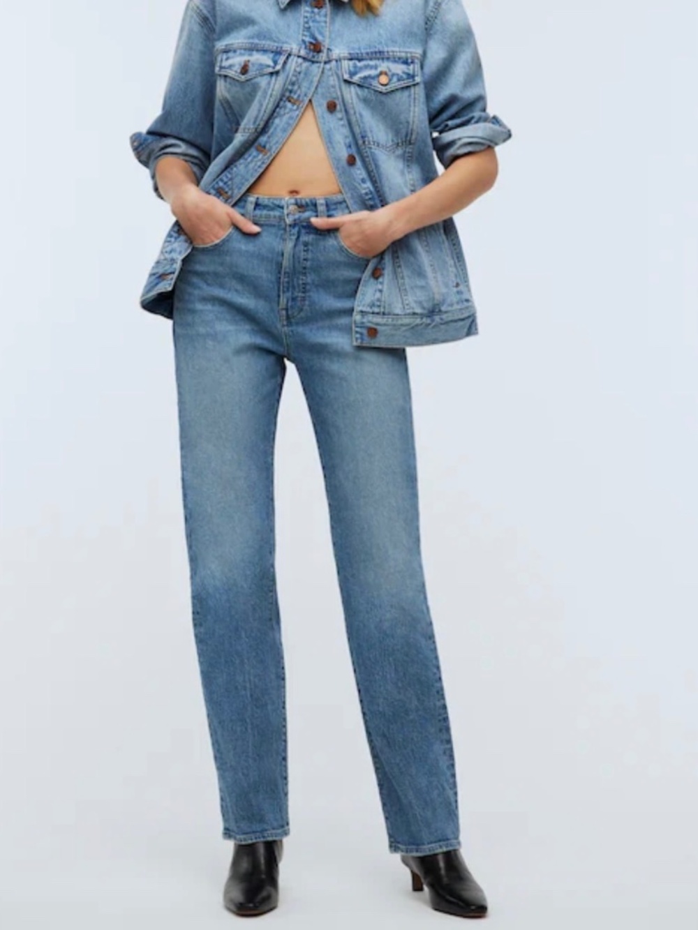 Madewell 90s Straight Light Medium Wash Rigid Cotton Denim Jeans SZ 26
